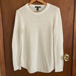 Lauren Ralph Lauren white crew neck sweater